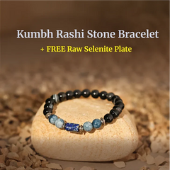 Artlesslife Aquarius Kumbh Rashi Black Tourmaline Stone Bracelet