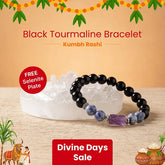Artlesslife Aquarius Kumbh Rashi Black Tourmaline Stone Bracelet