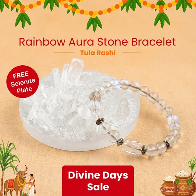 Artlesslife Wear Libra Tula Rashi Rainbow Aura Stone Bracelet