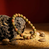 Artlesslife Genuine Unakite Stone Bracelet
