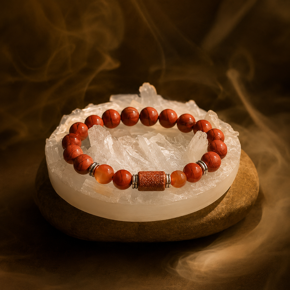 Artlesslife Aries Mesh Rashi Red Jasper Stone Bracelet