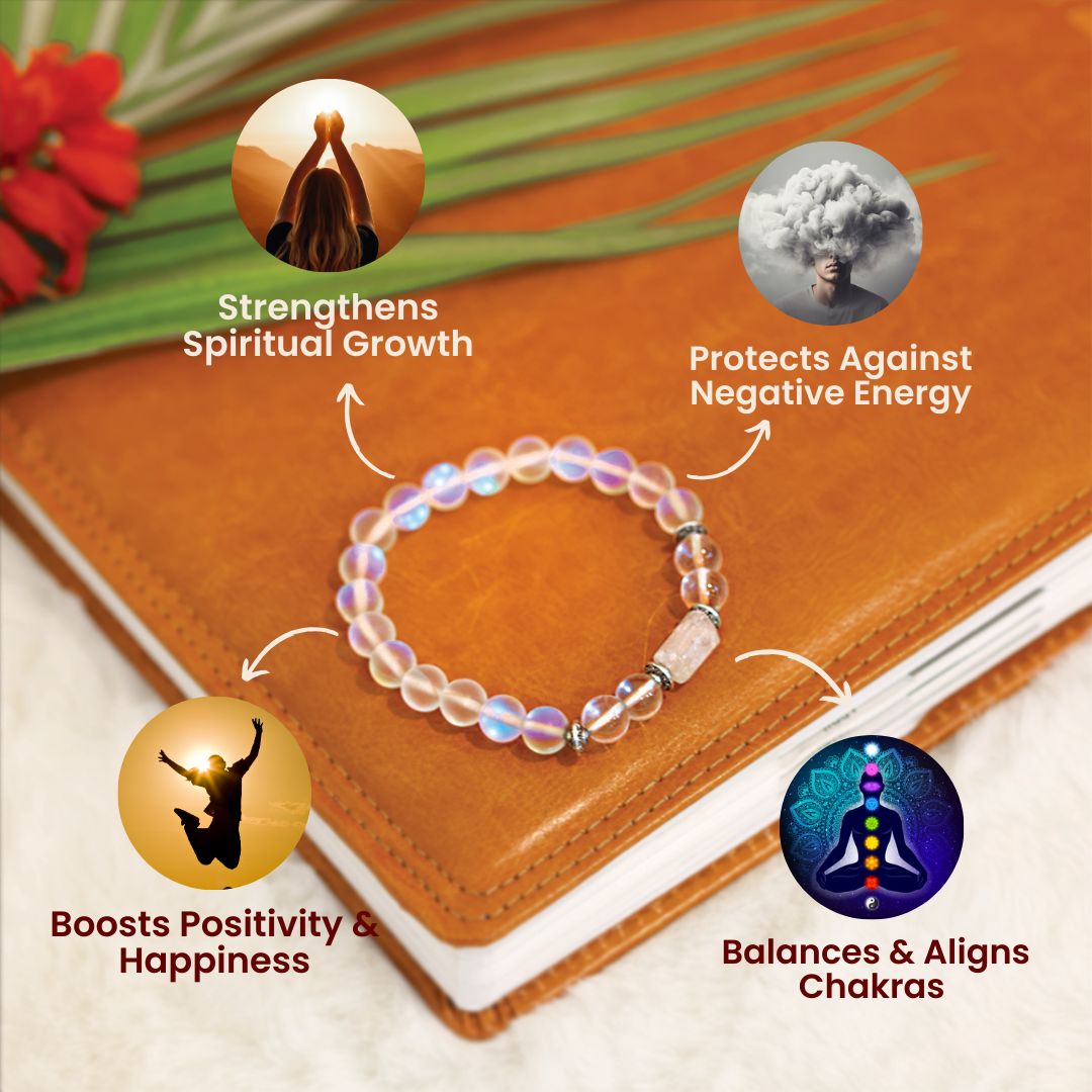 Artlesslife Libra Tula Rashi Rainbow Aura Stone Bracelet