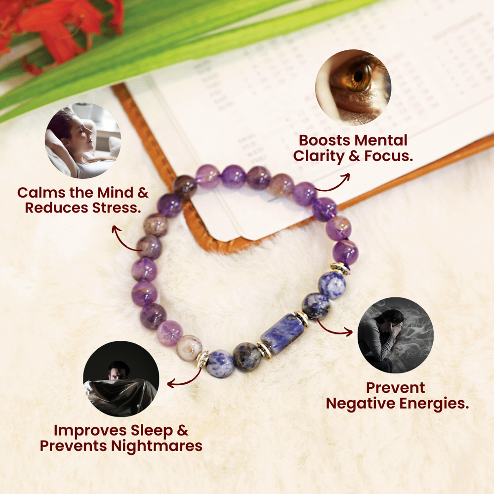 Artlesslife Wear Capricorn Makar Rashi Amethyst Stone Bracelet