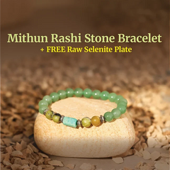 Artlesslife Gemini Mithun Rashi Green Aventurine Stone Bracelet