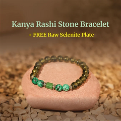 Artlesslife Virgo Kanya Rashi Green Agate Stone Bracelet