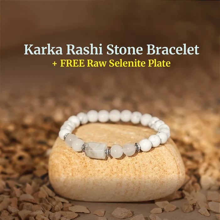 Artlesslife Wear Cancer Karka Rashi Howlite Stone Bracelet