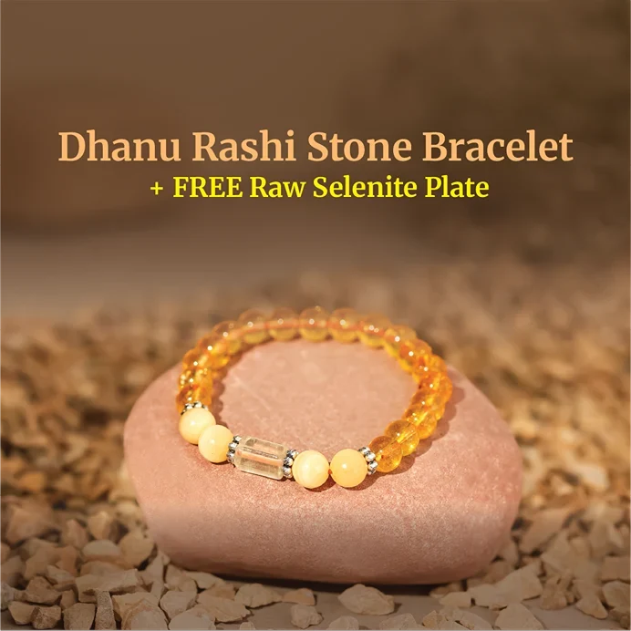 Artlesslife Sagittarius Dhanu Rashi Citrine Stone Bracelet