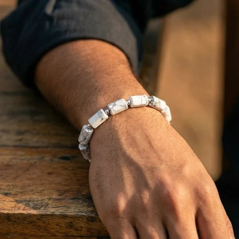 Artlesslife Genuine Howlite Stone Bracelet