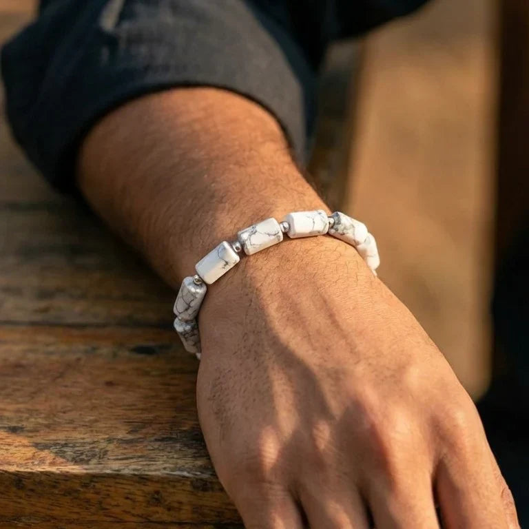 Artlesslife Genuine Howlite Stone Bracelet