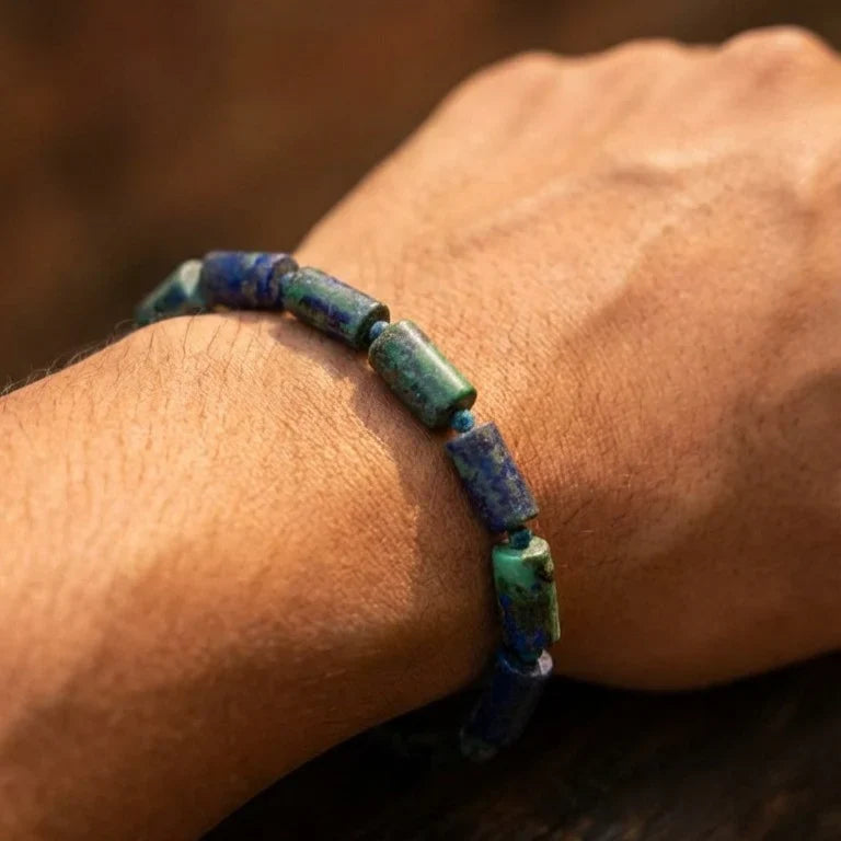 Artlesslife Genuine Lapis Lazuli Rectangular Stone Bracelet