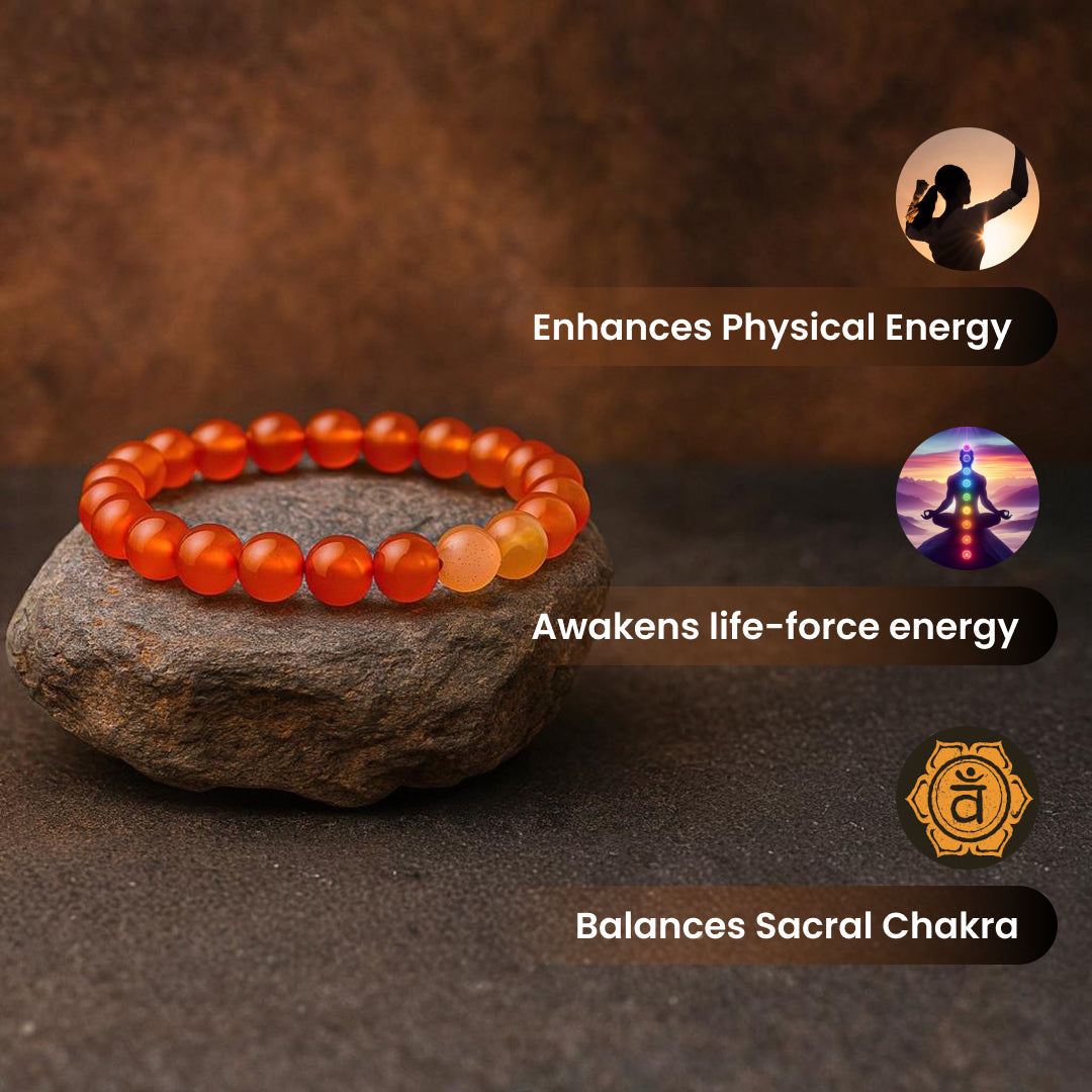 Artlesslife Wear Genuine Carnelian Stone Bracelet