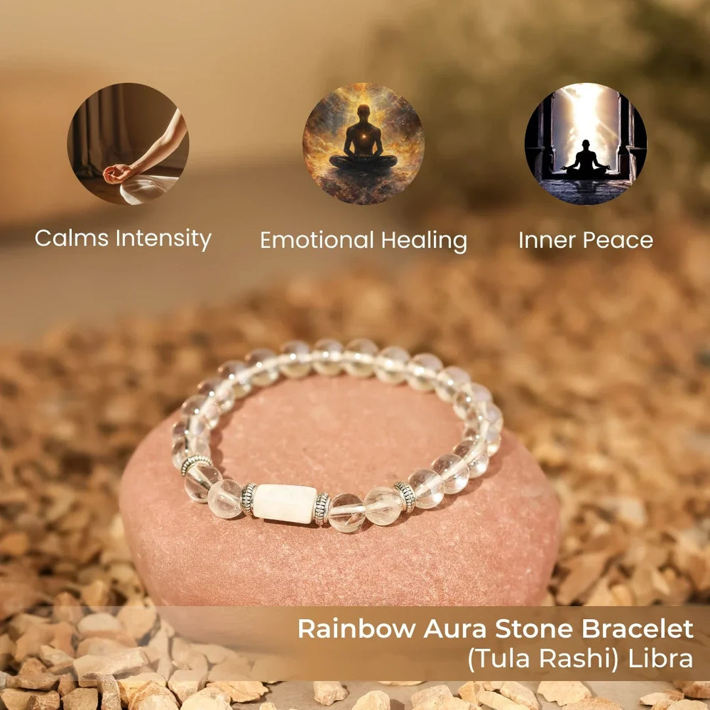 Artlesslife Wear Libra Tula Rashi Rainbow Aura Stone Bracelet