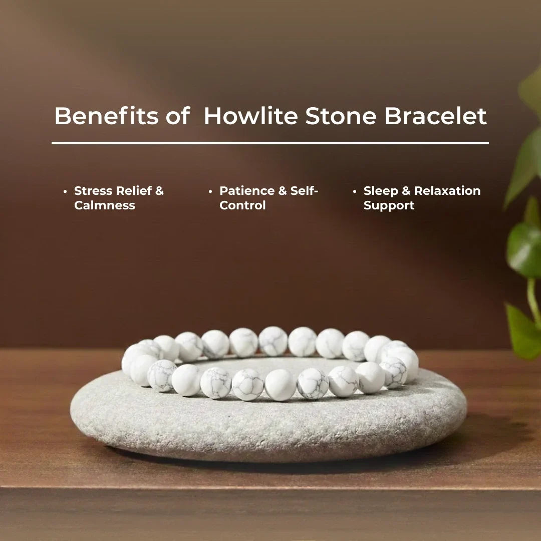 Artlesslife Genuine Howlite Stone Bracelet