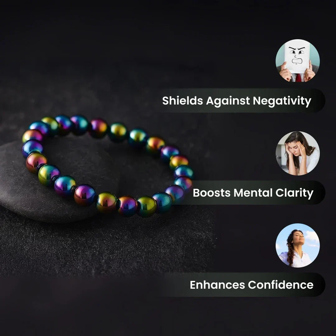 Artlesslife Genuine Hematite Aura Stone Bracelet