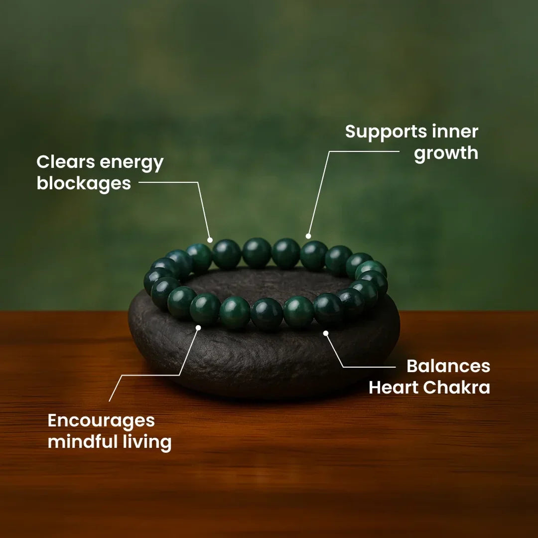 Artlesslife Genuine Moss Agate Stone Bracelet