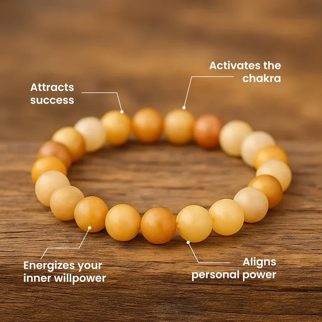 Artlesslife Genuine Yellow Aventurine Stone Bracelet