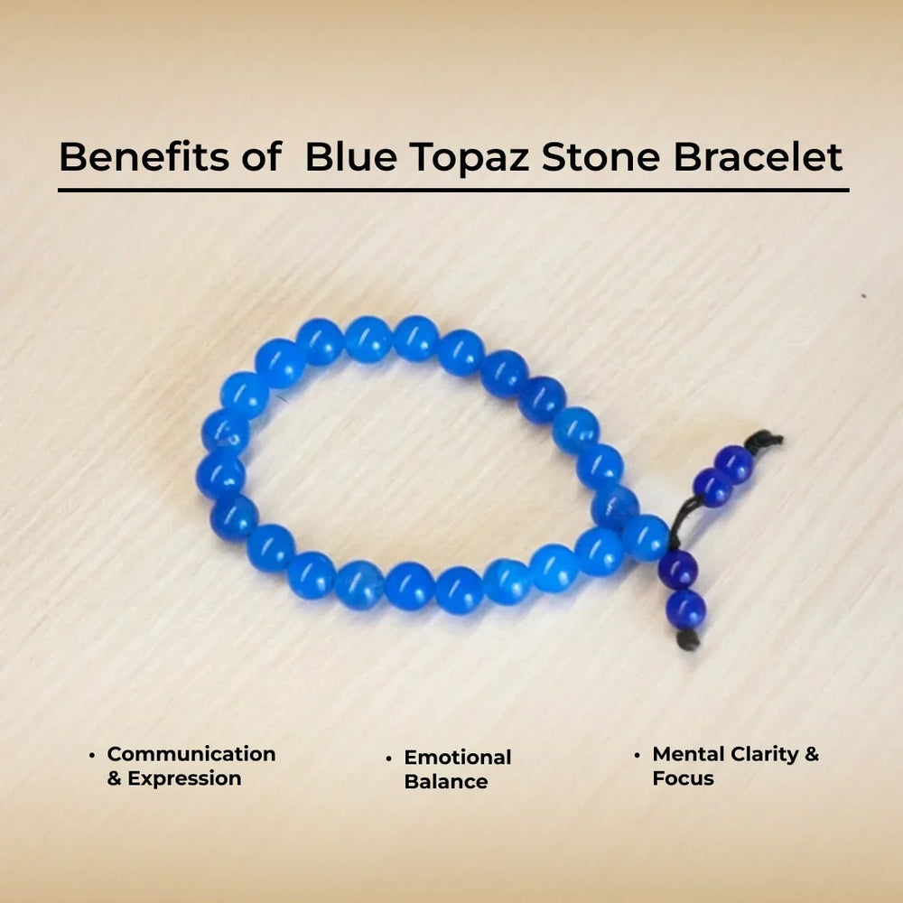 Artlesslife Genuine Blue Topaz Stone Bracelet