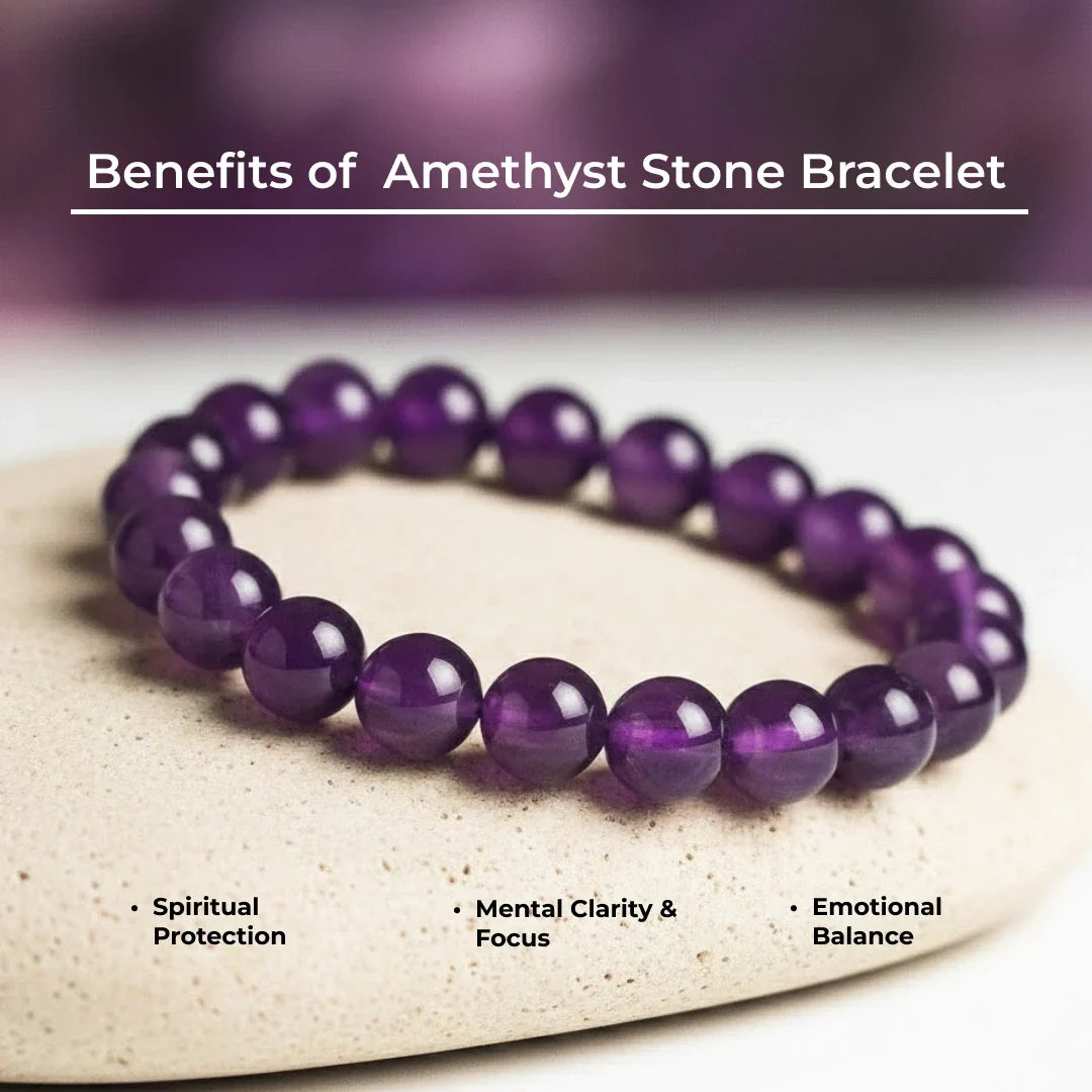 Artlesslife Genuine Amethyst Stone Bracelet