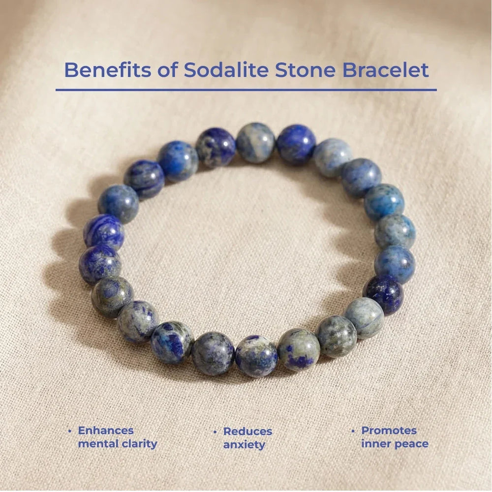 Artlesslife Genuine Sodalite Stone Bracelet