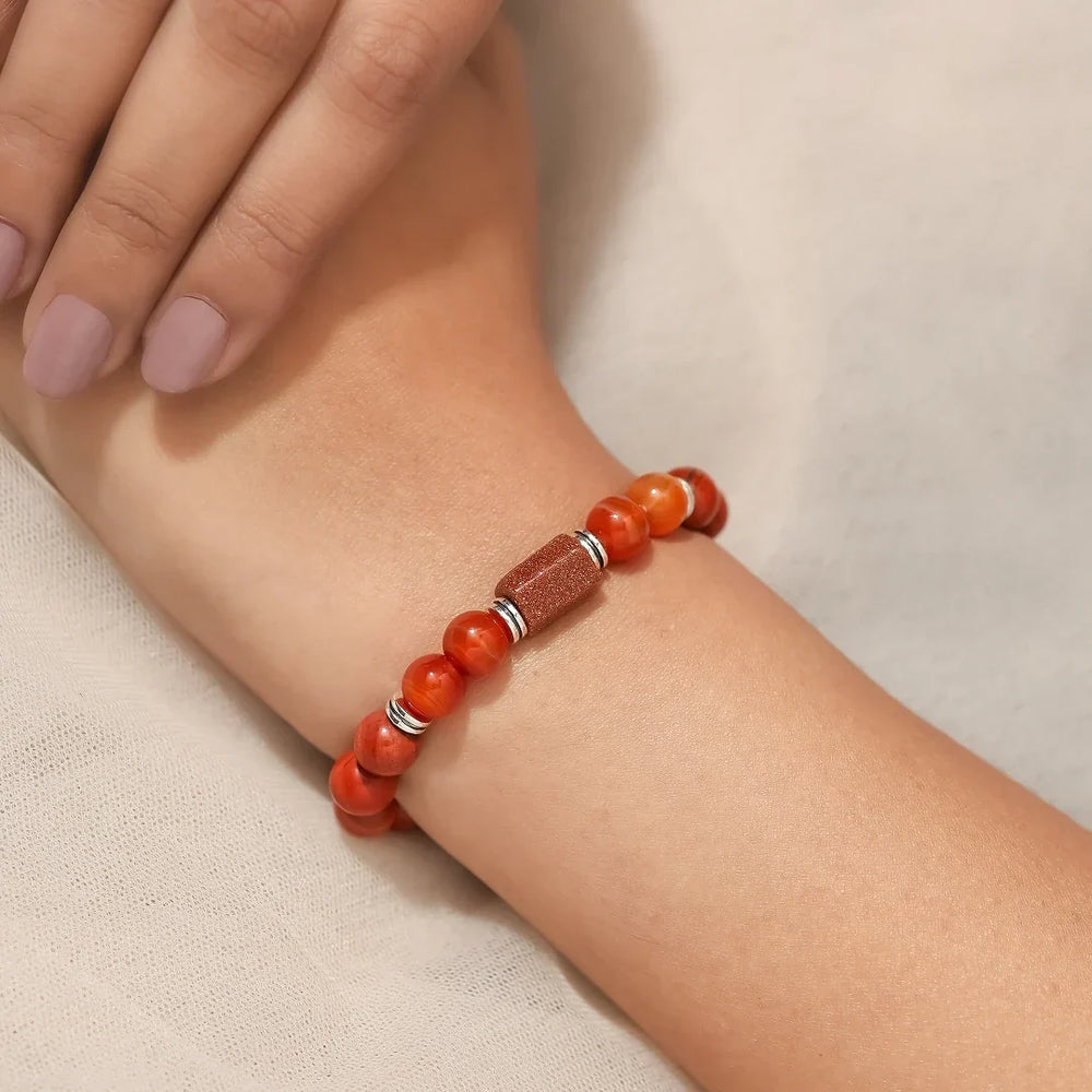 Artlesslife Aries Mesh Rashi Red Jasper Stone Bracelet
