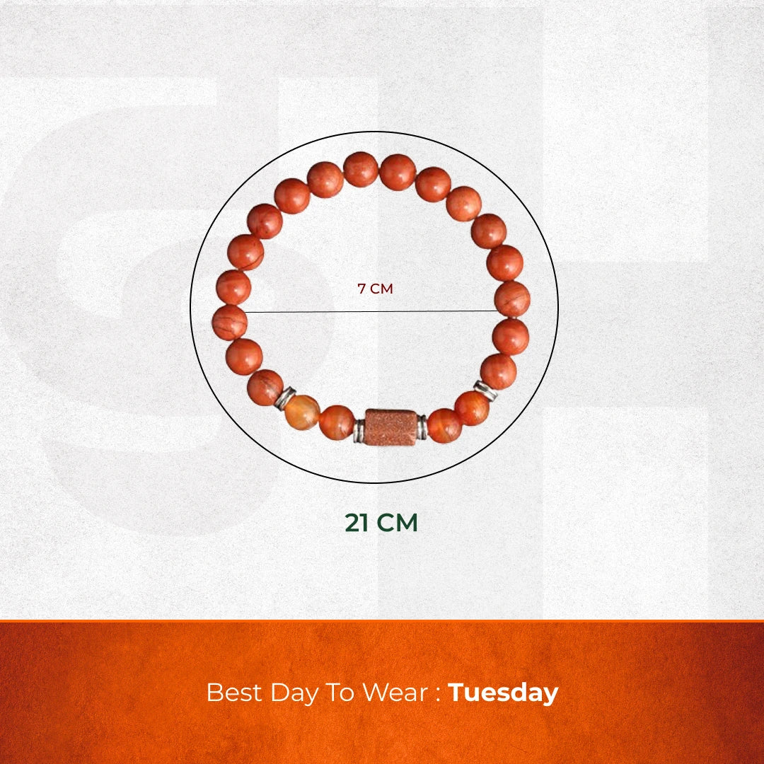 Artlesslife Wear Aries Mesh Rashi Red Jasper Stone Bracelet