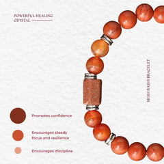 Artlesslife Aries Mesh Rashi Red Jasper Stone Bracelet