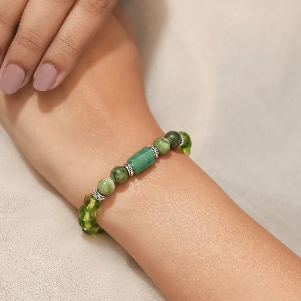 Artlesslife Virgo Kanya Rashi Green Agate Stone Bracelet