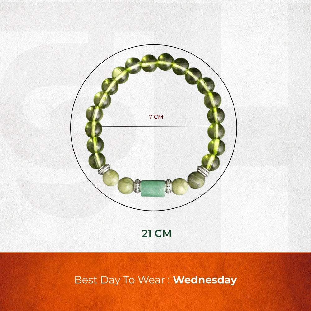 Artlesslife Wear Virgo Kanya Rashi Green Agate Stone Bracelet