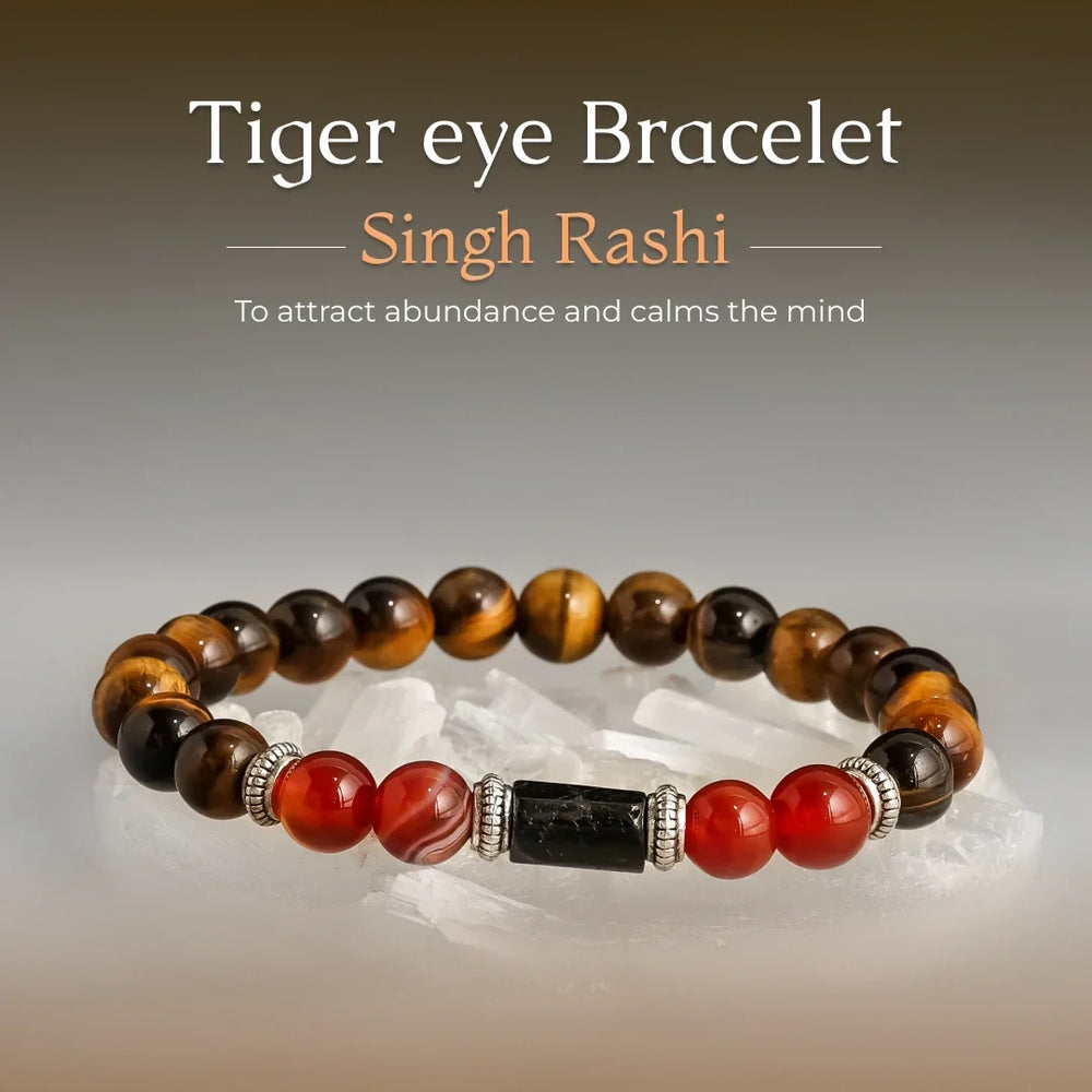 Artlesslife Leo Singh Rashi Tiger Eye Stone Bracelet