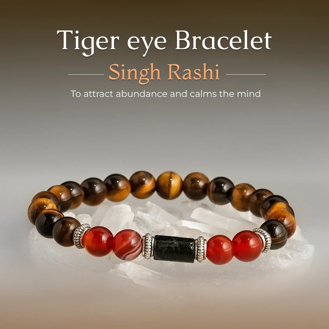Artlesslife Leo Singh Rashi Tiger Eye Stone Bracelet