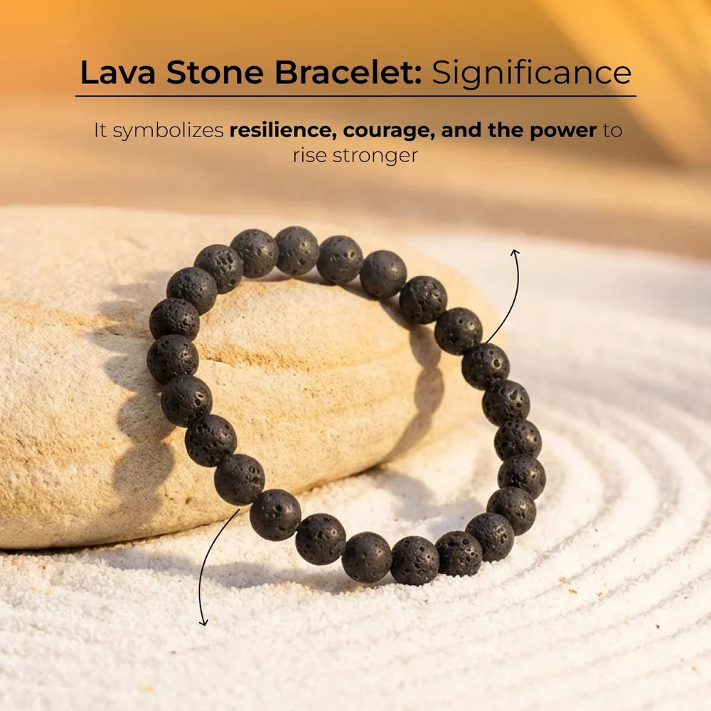 Artlesslife Genuine Lava Stone Bracelet