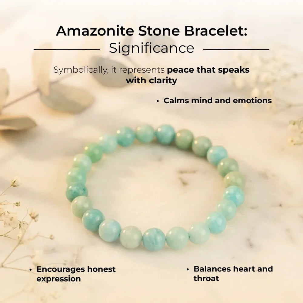 Artlesslife Genuine Amazonite Stone Bracelet