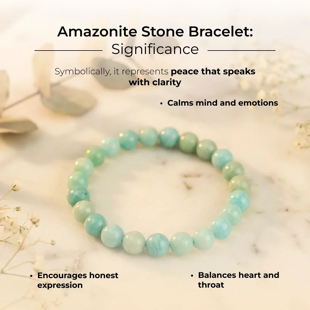 Artlesslife Wear Genuine Amazonite Stone Bracelet