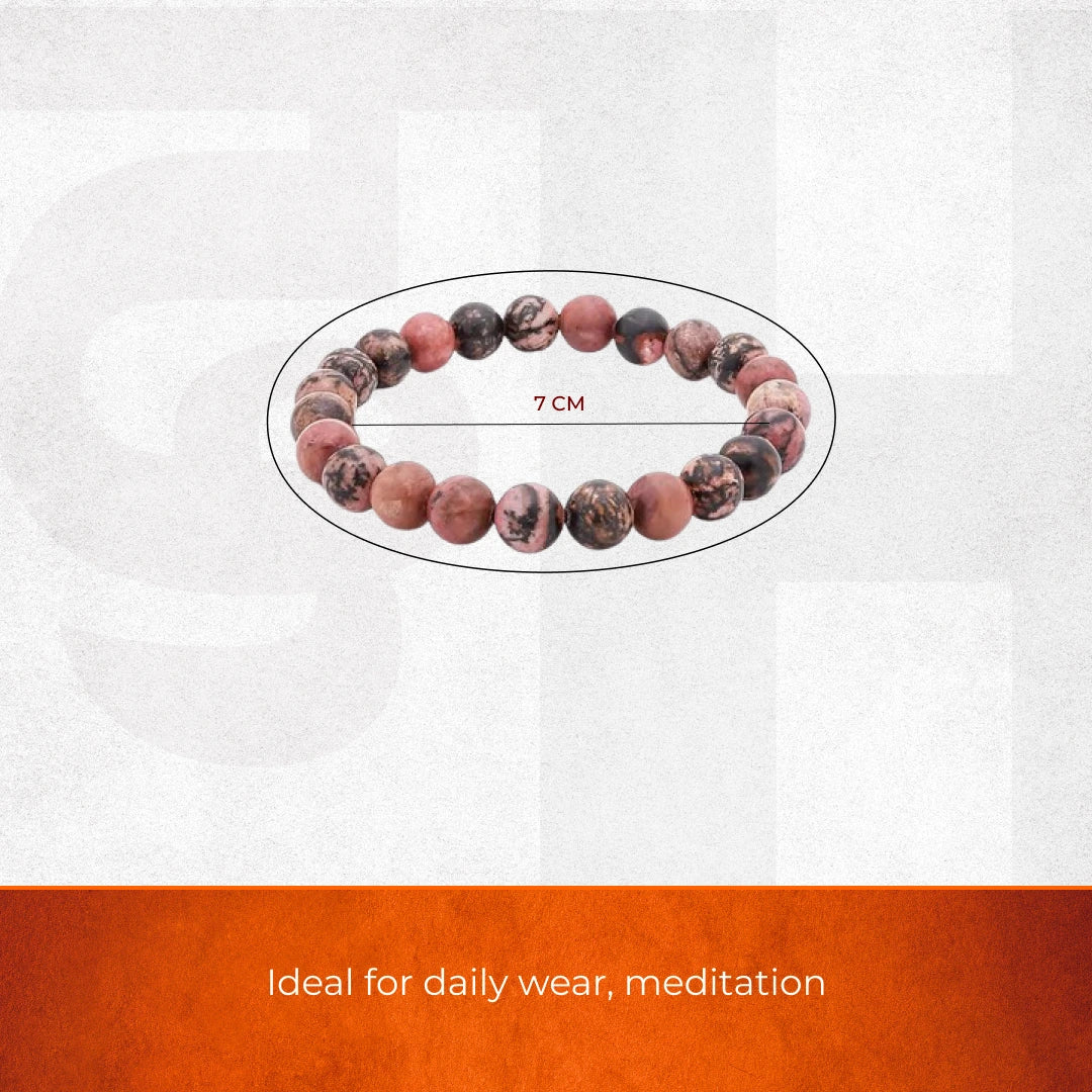 Artlesslife Genuine Rhodonite Stone Bracelet