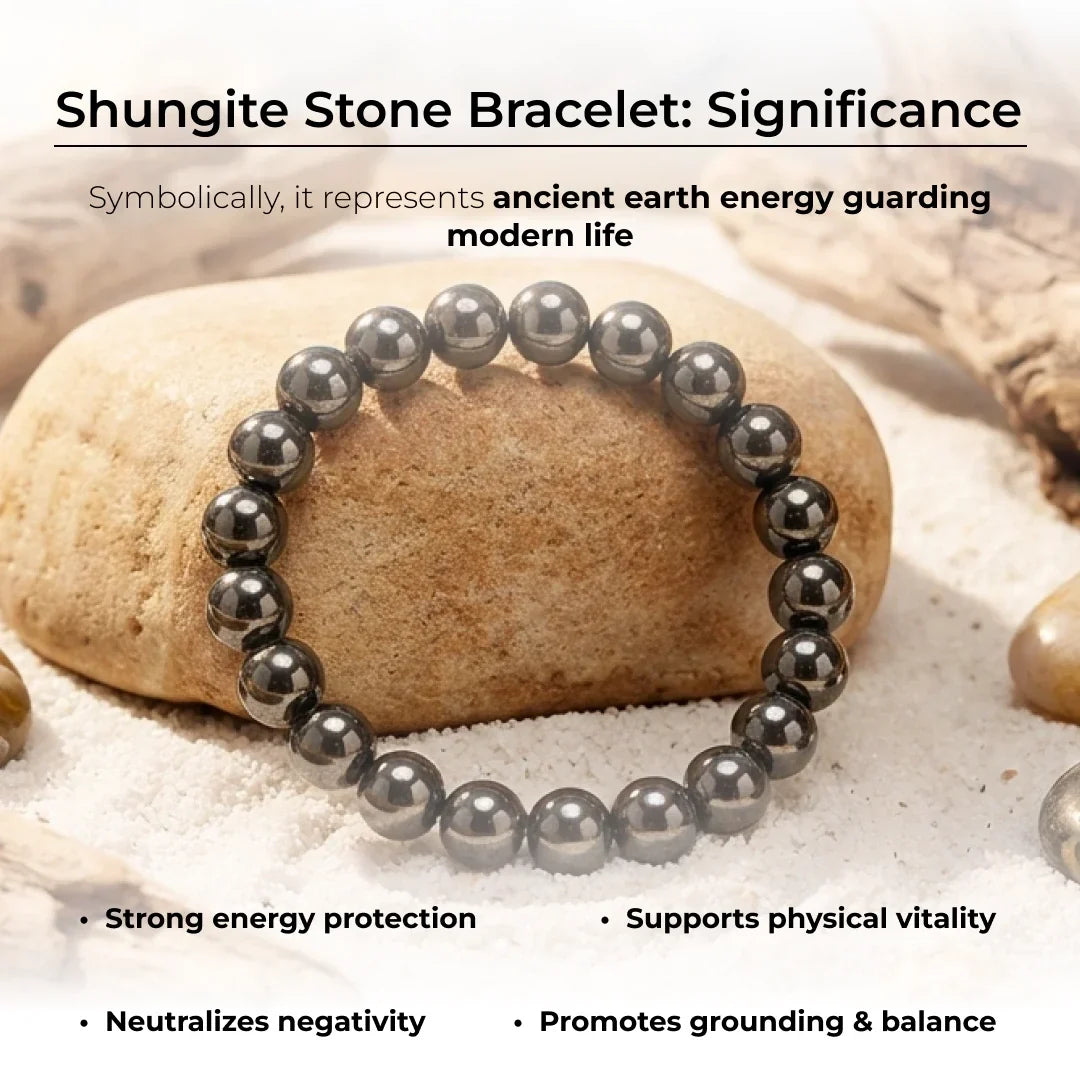 Artlesslife Genuine Shungite Stone Bracelet