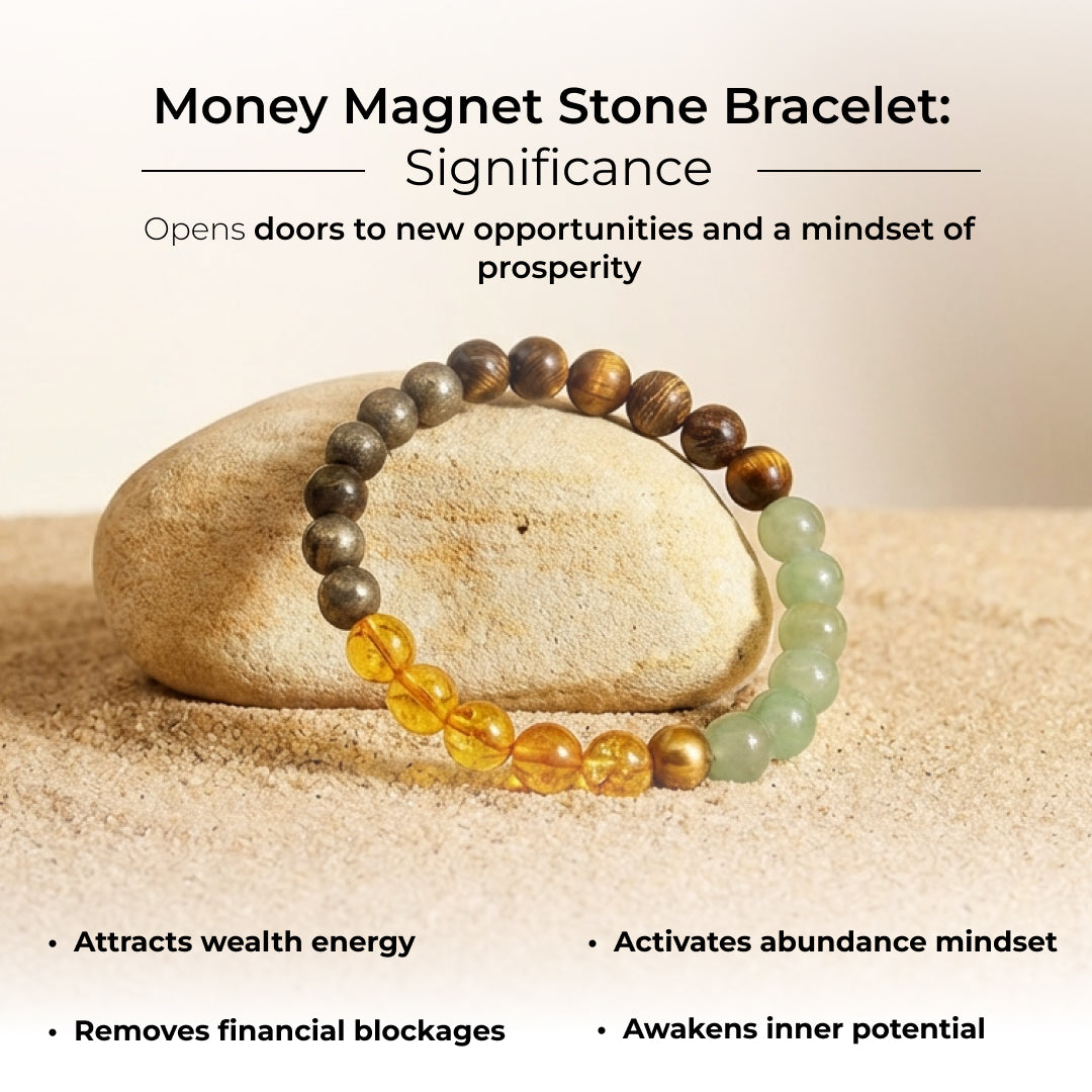 Artlesslife Genuine Money Magnet Stone Bracelet