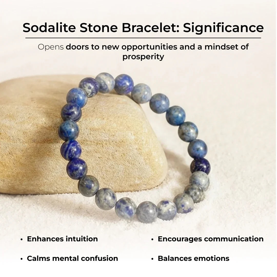 Artlesslife Genuine Sodalite Stone Bracelet