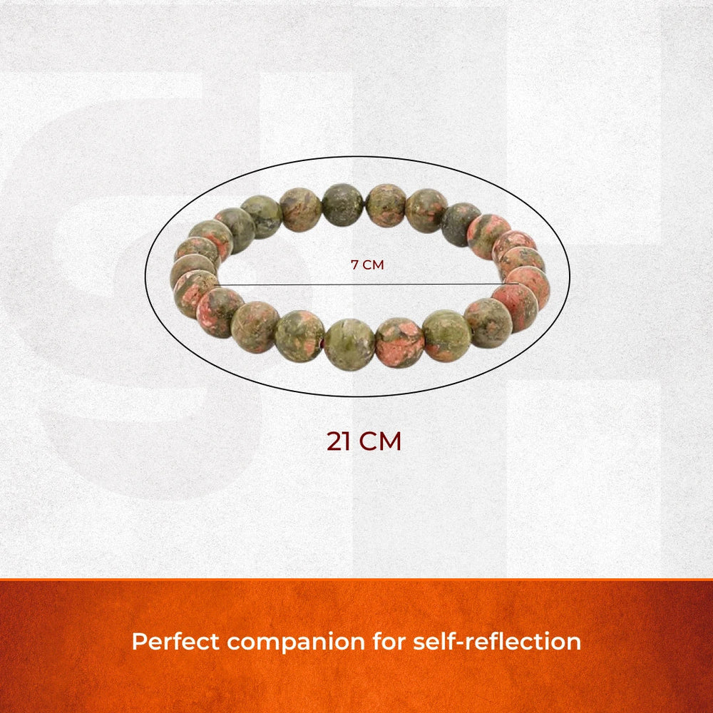 Artlesslife Genuine Unakite Stone Bracelet