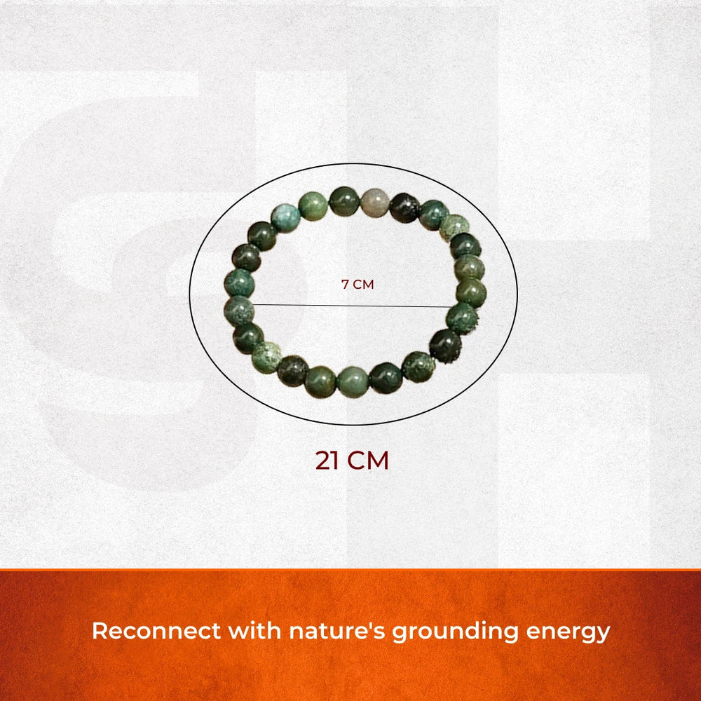 Artlesslife Genuine Moss Agate Stone Bracelet