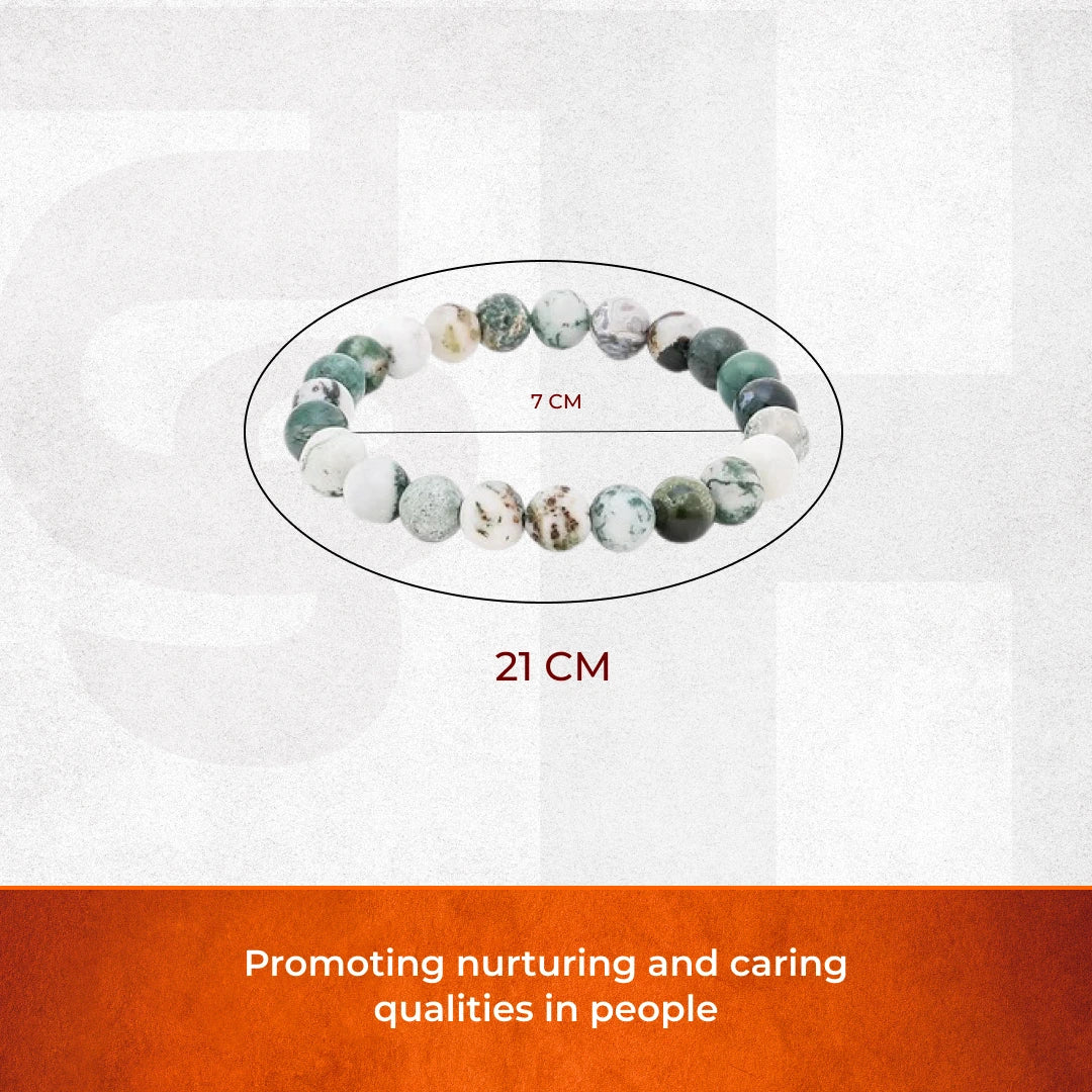 Artlesslife Genuine Tree Agate Stone Bracelet
