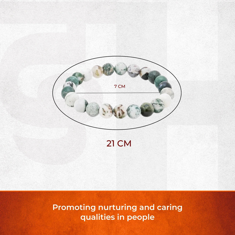 Artlesslife Genuine Tree Agate Stone Bracelet