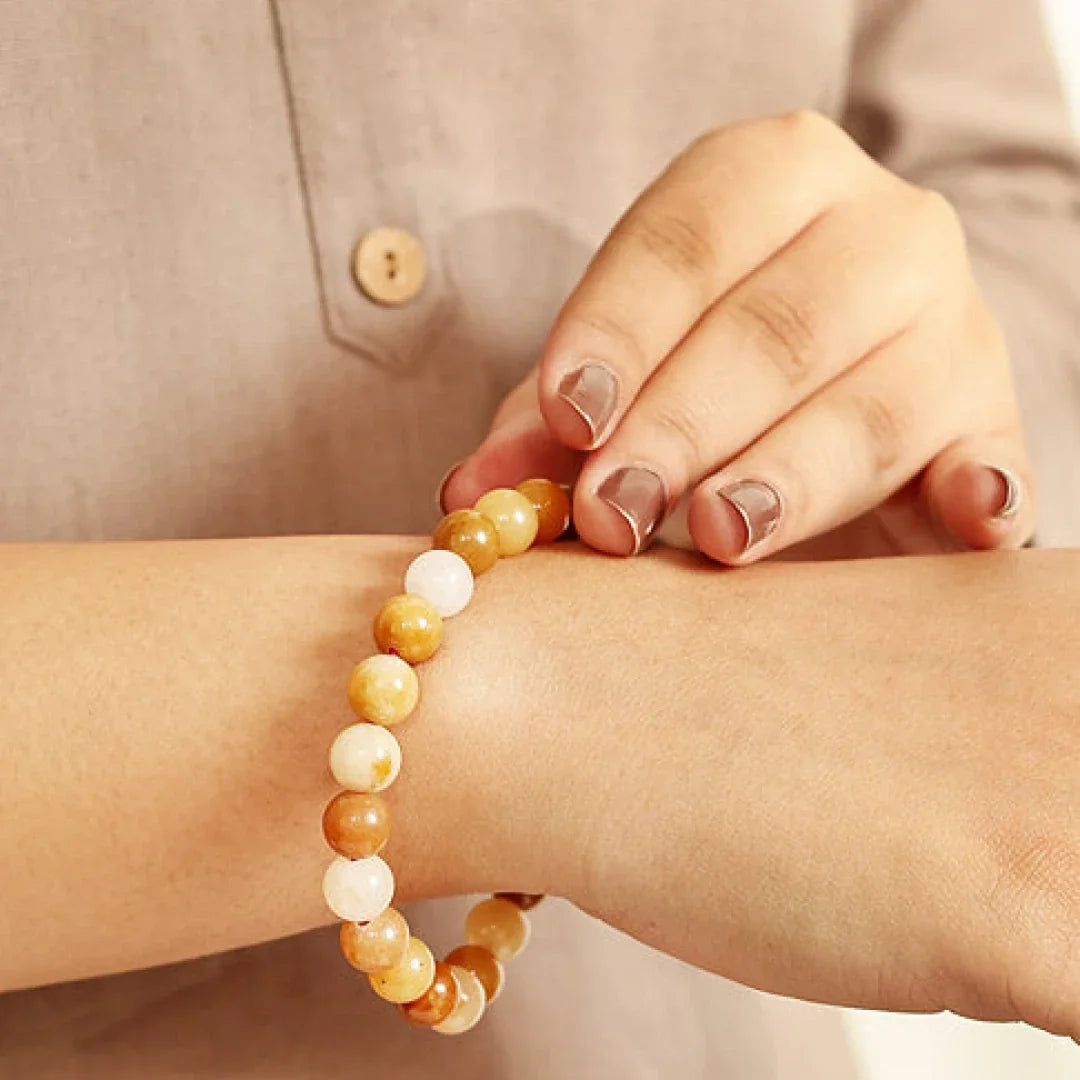 Artlesslife Wear Genuine Yellow Aventurine Stone Bracelet