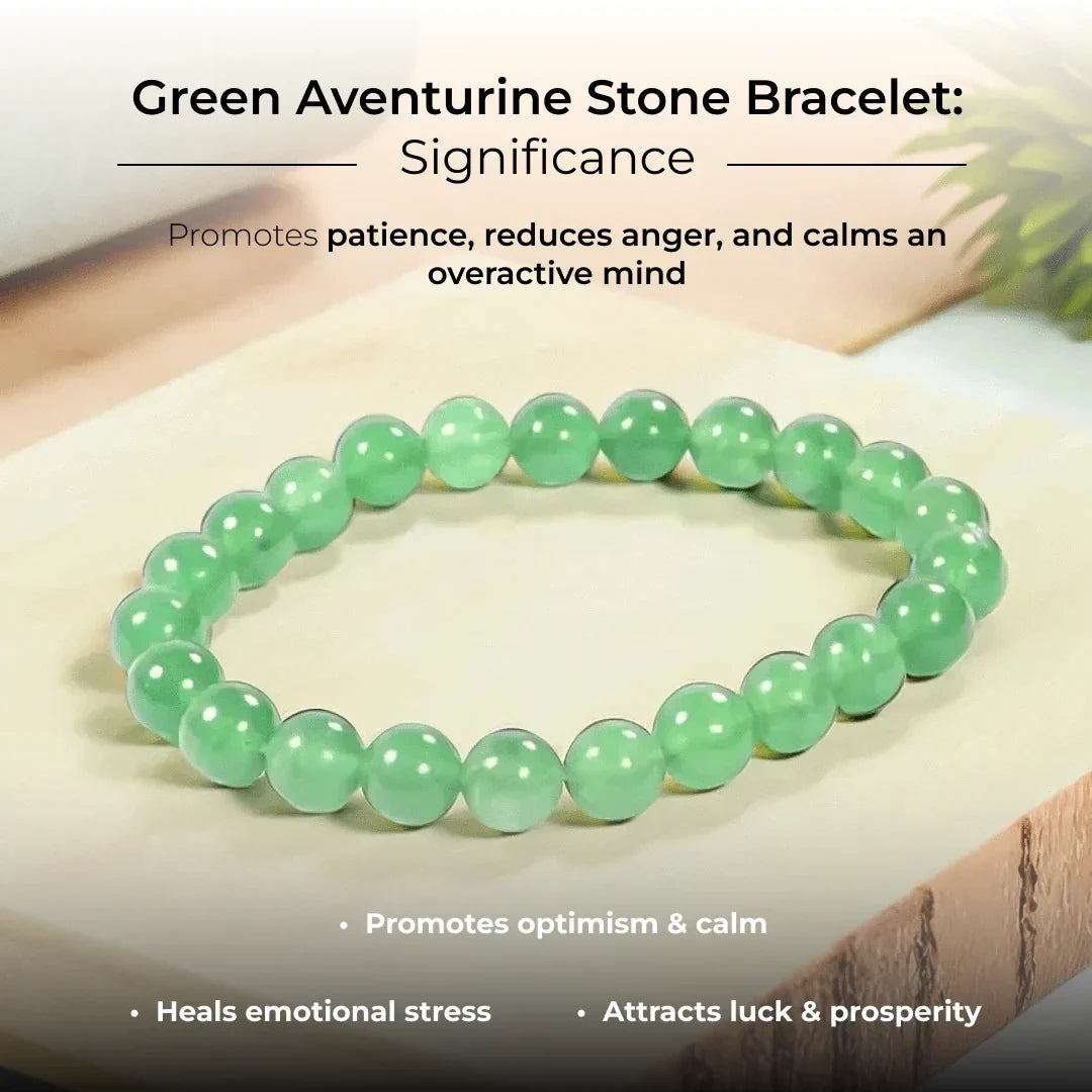 Artlesslife Genuine Green Aventurine Stone Bracelet
