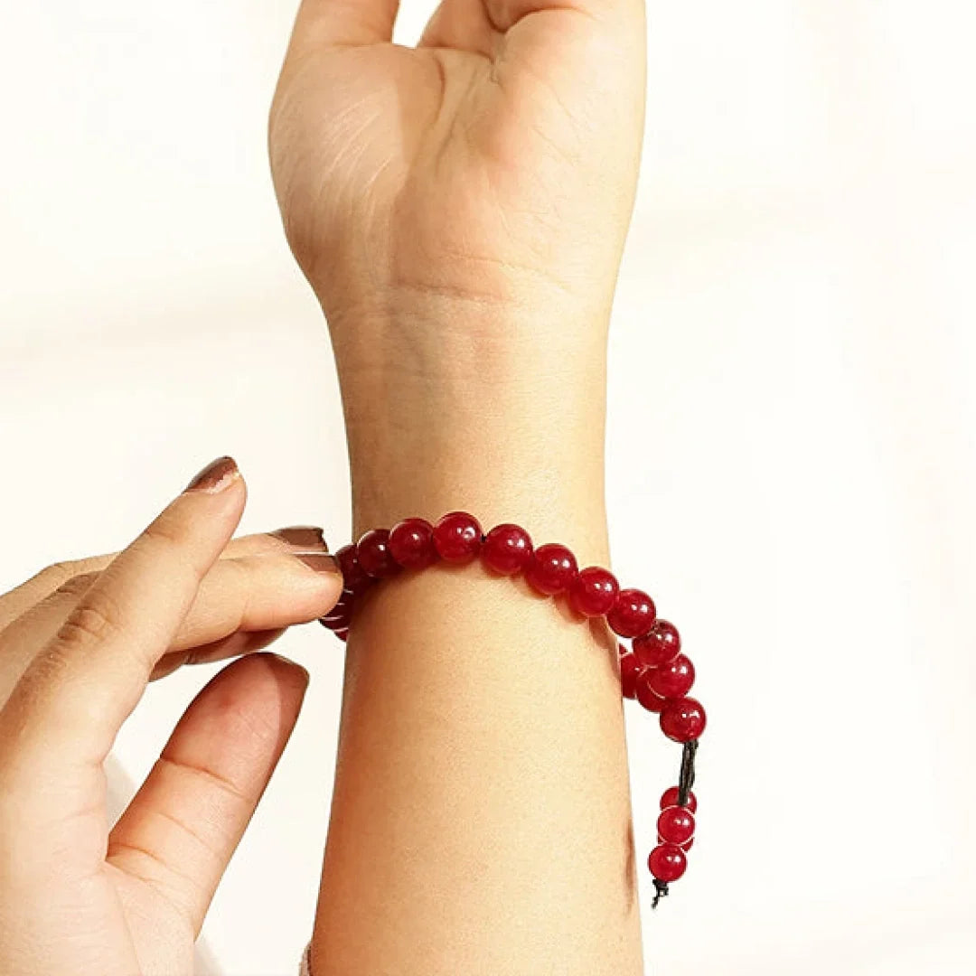 Artlesslife Genuine Red Aventurine Stone Bracelet