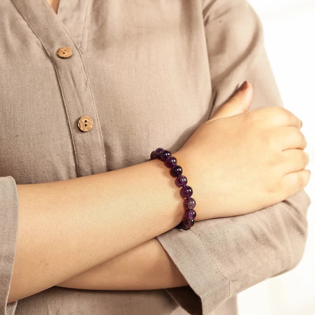 Artlesslife Genuine Amethyst Stone Bracelet