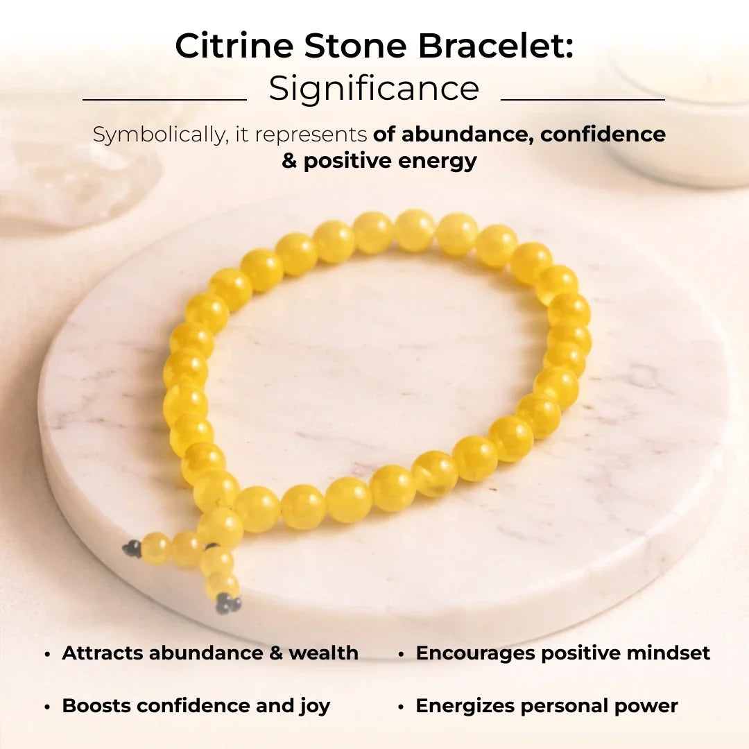 Artlesslife Genuine Citrine Stone Bracelet