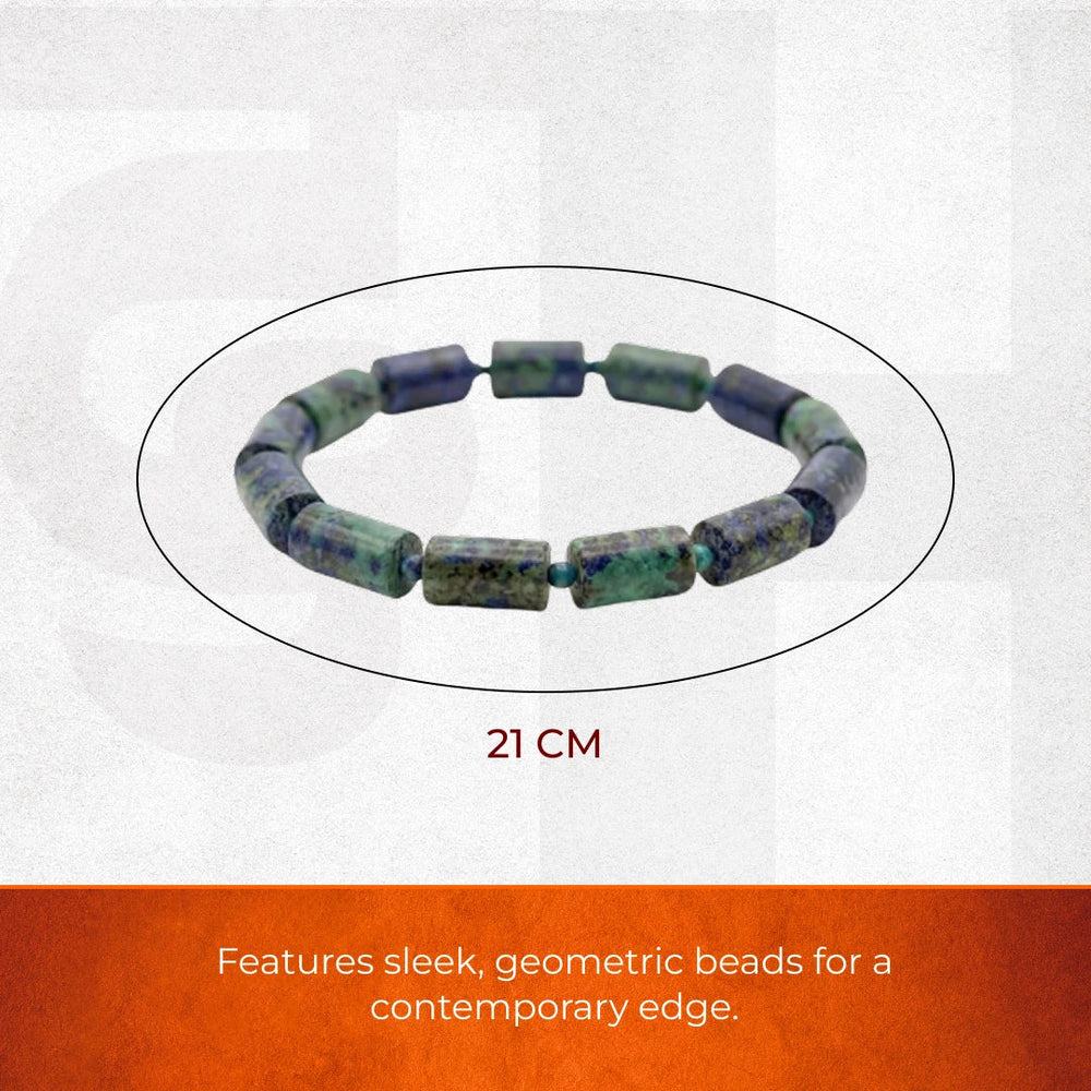 Artlesslife Genuine Lapis Lazuli Rectangular Stone Bracelet