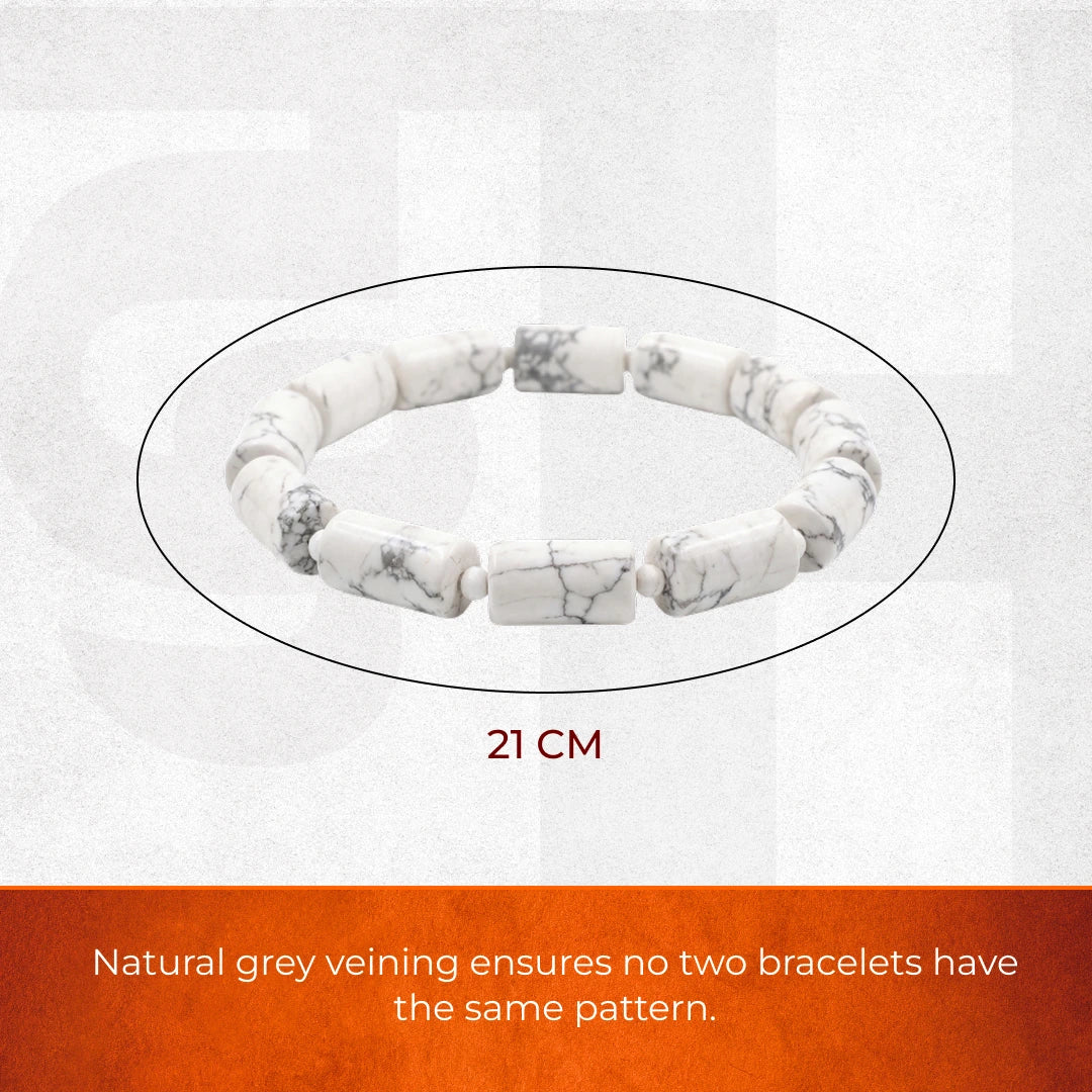 Artlesslife Genuine Howlite Stone Bracelet