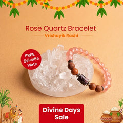 Artlesslife Scorpio Vrishchik Rashi Rose Quartz Stone Bracelet