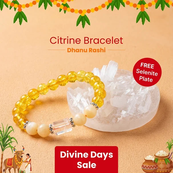 Artlesslife Sagittarius Dhanu Rashi Citrine Stone Bracelet
